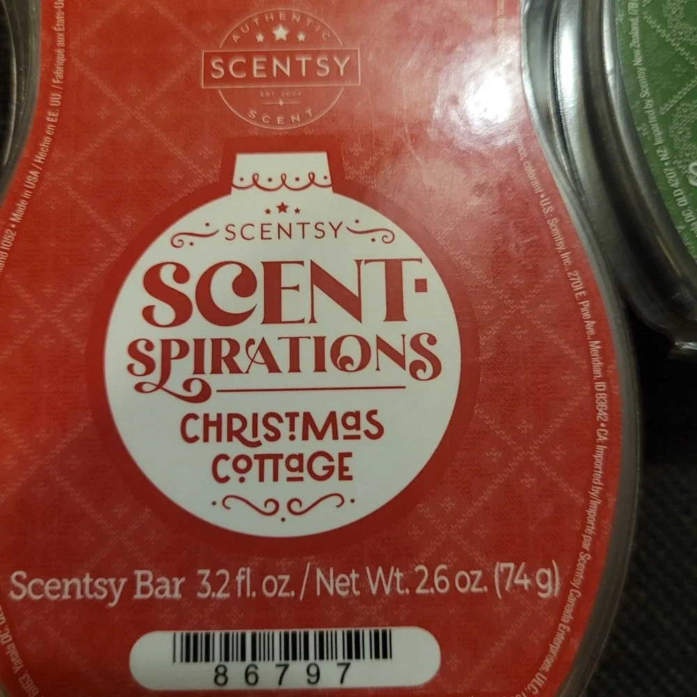 Lot Of 3 New Scentsy Wax  - 3.2 oz Bars - Christmas Scents Christmas Cottage....